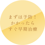 まずは予防！かかったらすぐ早期治療